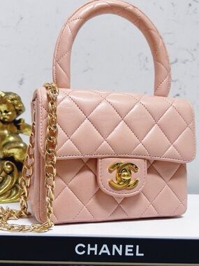 Authentic Chanel ULTRA RARE 90’s Top Handle Mini Kelly “Child” Handbag